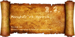 Menyhárt Henrik névjegykártya